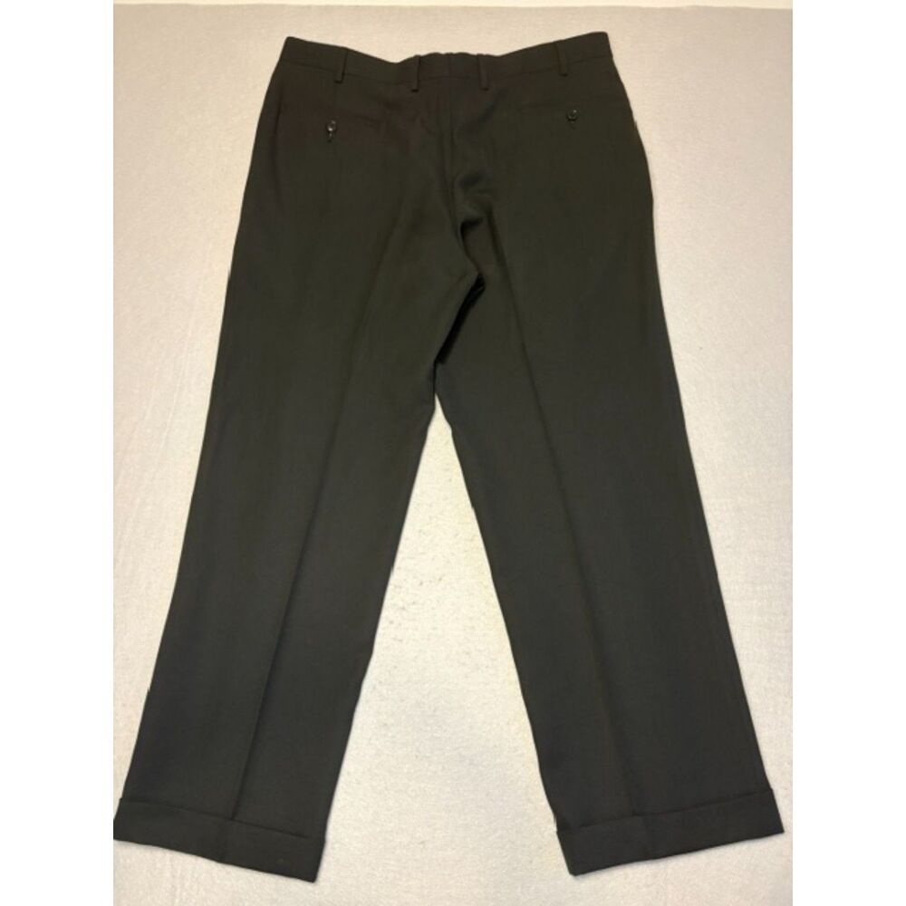Lauren Ralph Lauren Jet Black Dress Pants Mens 38x30 Cuffed Pleated Lightweight - Picture 1 of 5